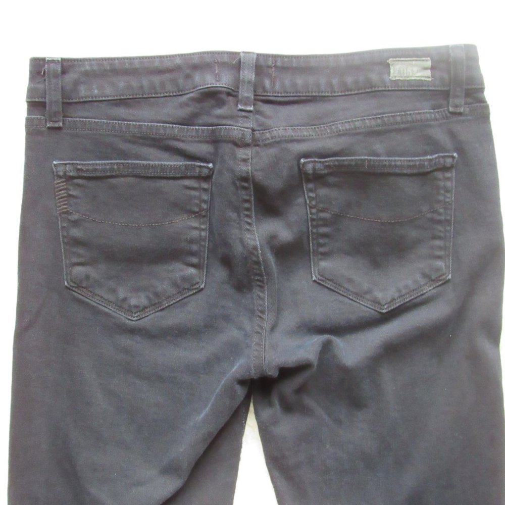 Paige Skyline Skinny Raw Hem Cropped Black 30 - Picture 3 of 8